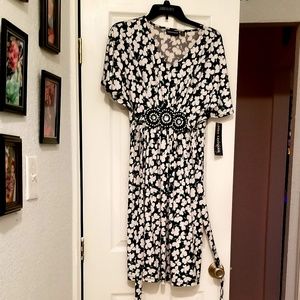 Nina Leonard womens midi dress